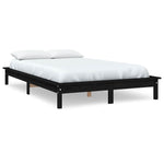 Super King Size fekete tömör fenyőfa ágykeret 180 x 200 cm 2