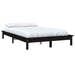 Super King Size fekete tömör fenyőfa ágykeret 180 x 200 cm 3
