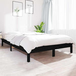 Super King Size fekete tömör fenyőfa ágykeret 180 x 200 cm