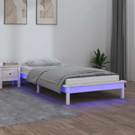 Small Single fehér tömör fa LED-es ágykeret 75 x 190 cm