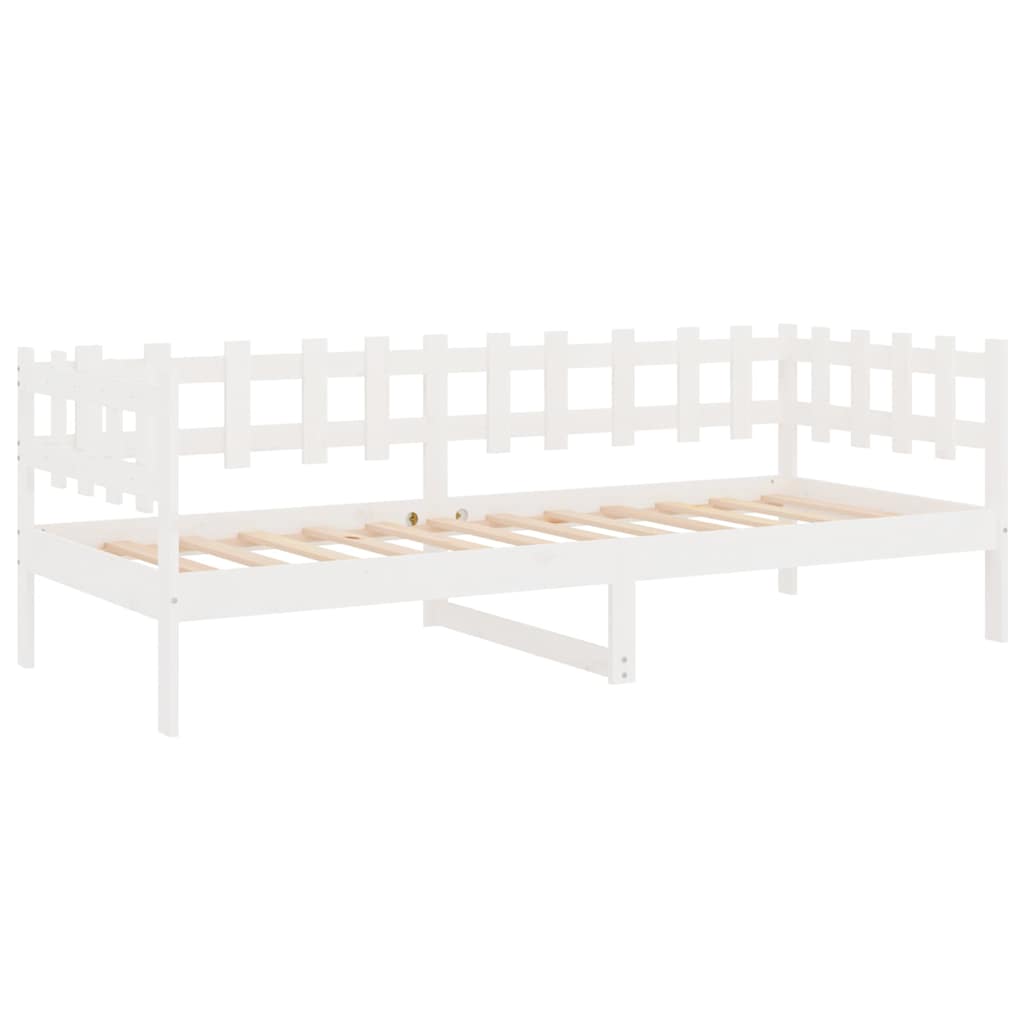 Fehér tömör fenyőfa kanapéágy matrac nélkül 80 x 200 cm 7