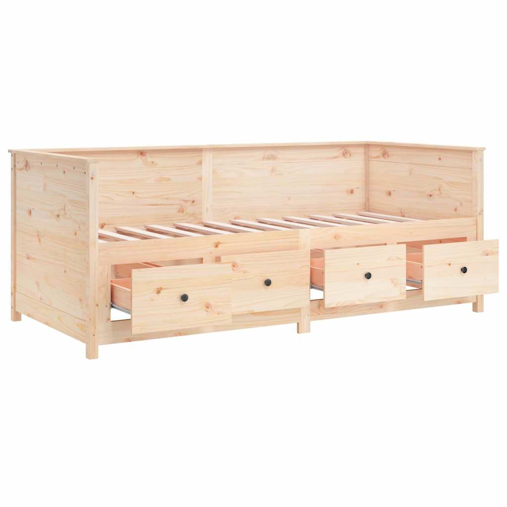 Tömör fenyőfa kanapéágy matrac nélkül 90 x 190 cm 8