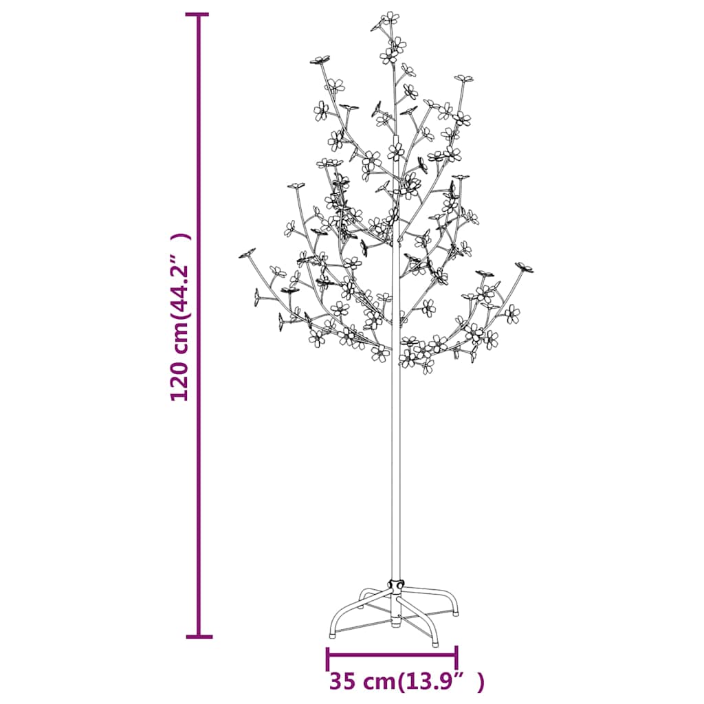 LED-es cseresznyevirágfa 84 meleg fehér LED-del 120 cm 8