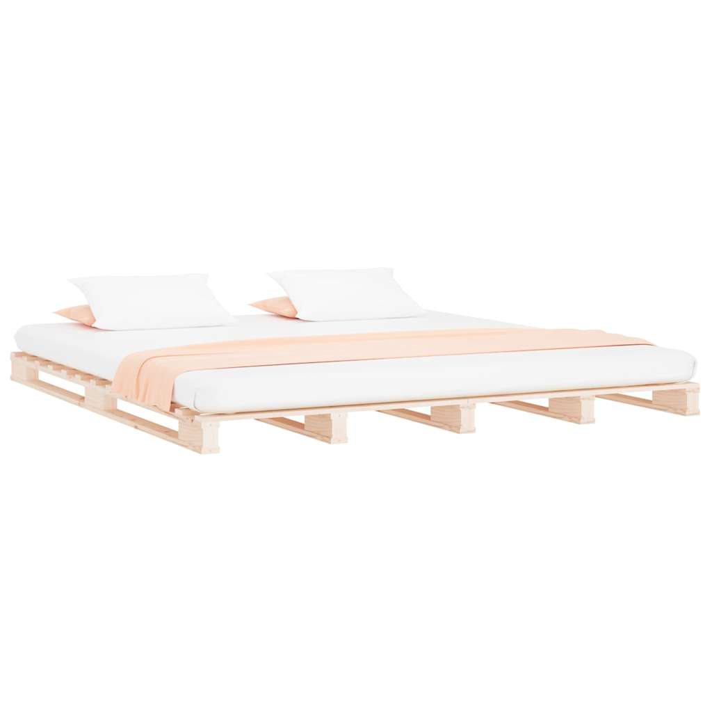 Tömör fenyőfa raklapágy 140 x 200 cm 3