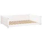 Fehér tömör fenyőfa kutyaágy 105,5x75,5x28 cm 2