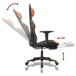 Masszázsjátékszék fekete-narancssárga műbőr lábtartóval 7