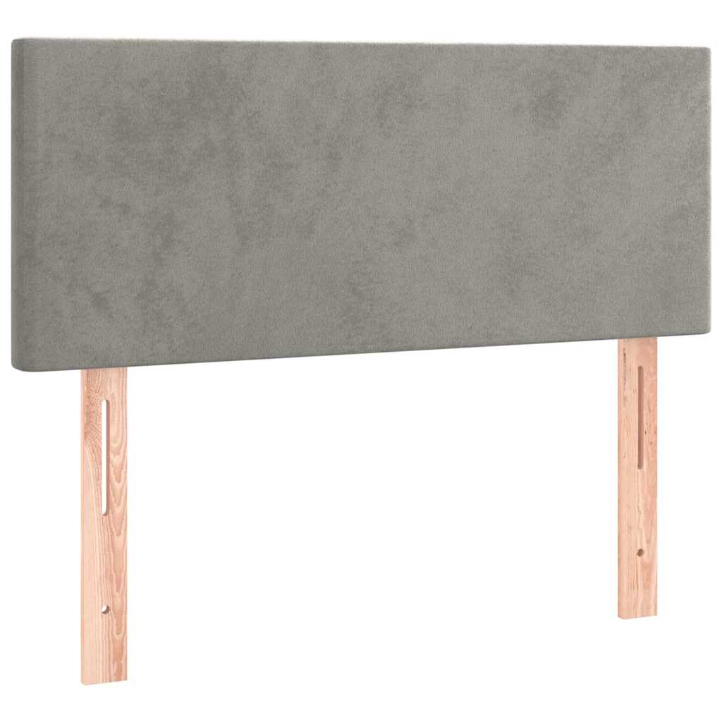 Világosszürke bársony fejtámla 80 x 5 x 78/88 cm 2