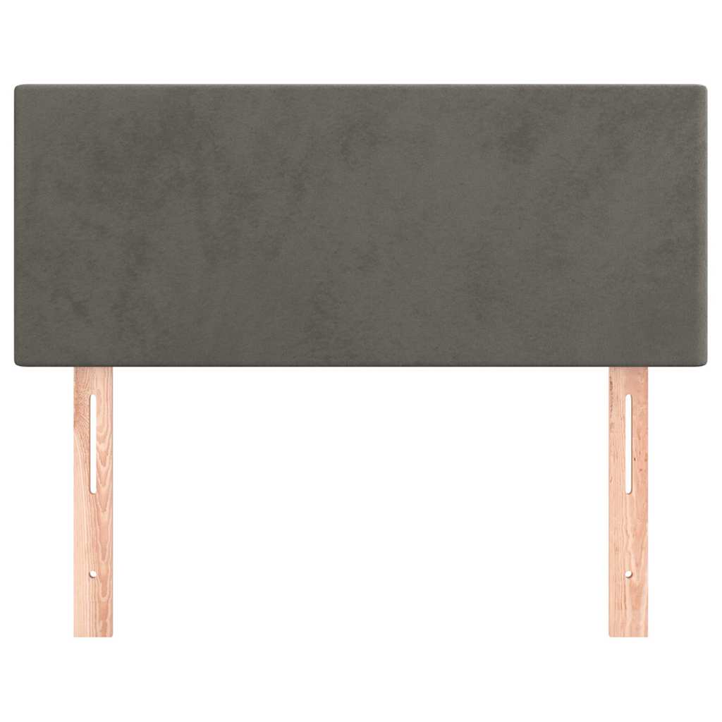 Sötétszürke bársony fejtámla 90x5x78/88 cm 3