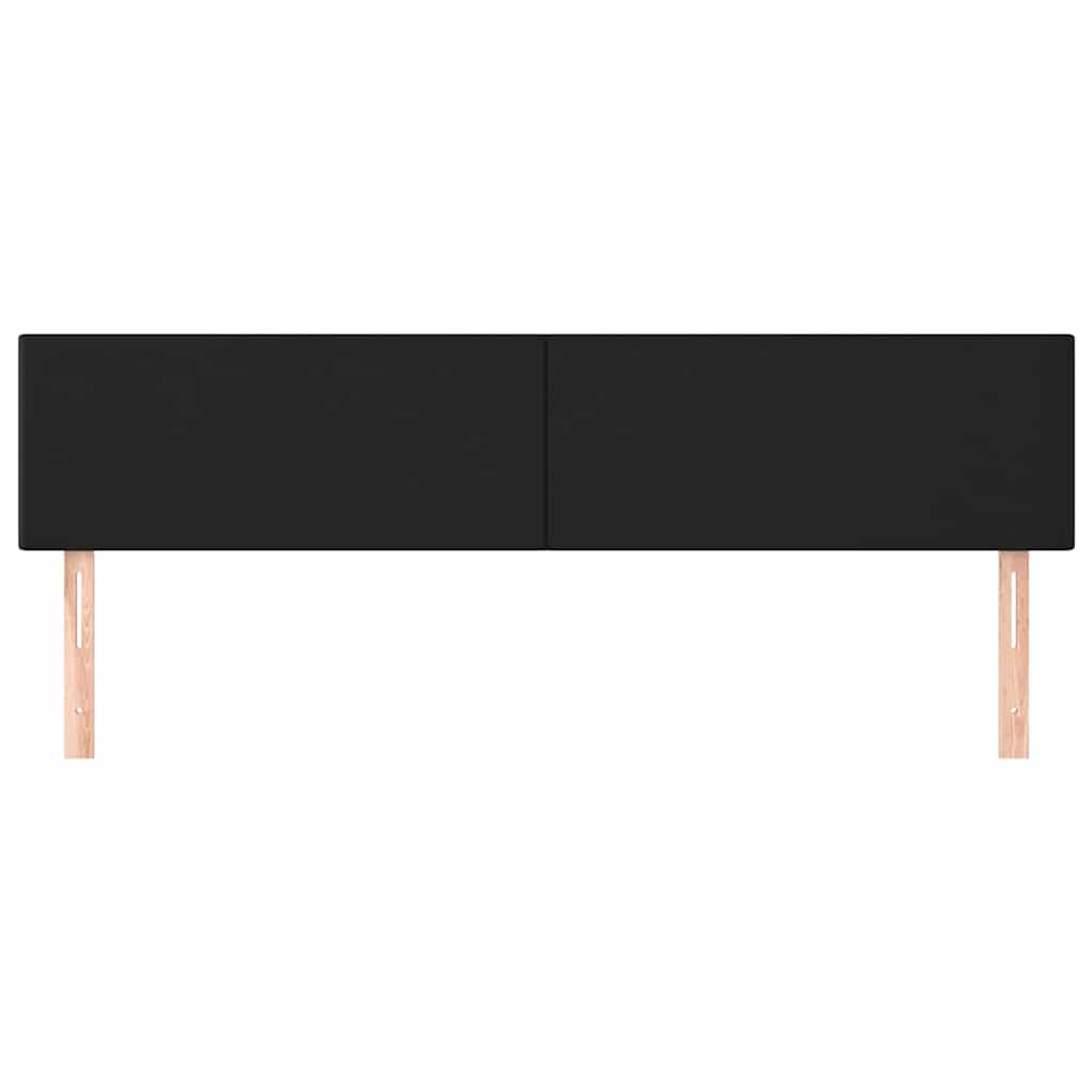 Fekete műbőr fejtámla 160x5x78/88 cm 3