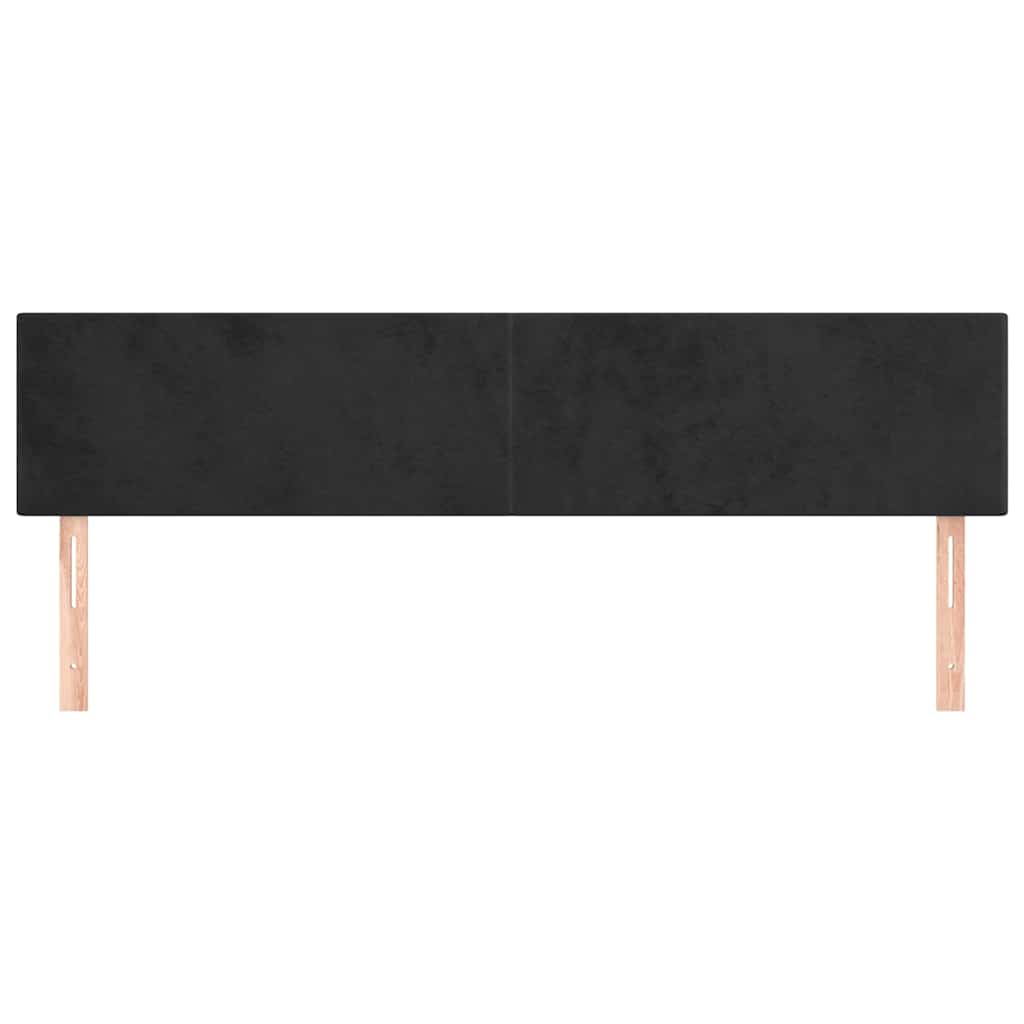 Fekete bársony fejtámla 180x5x78/88 cm 3