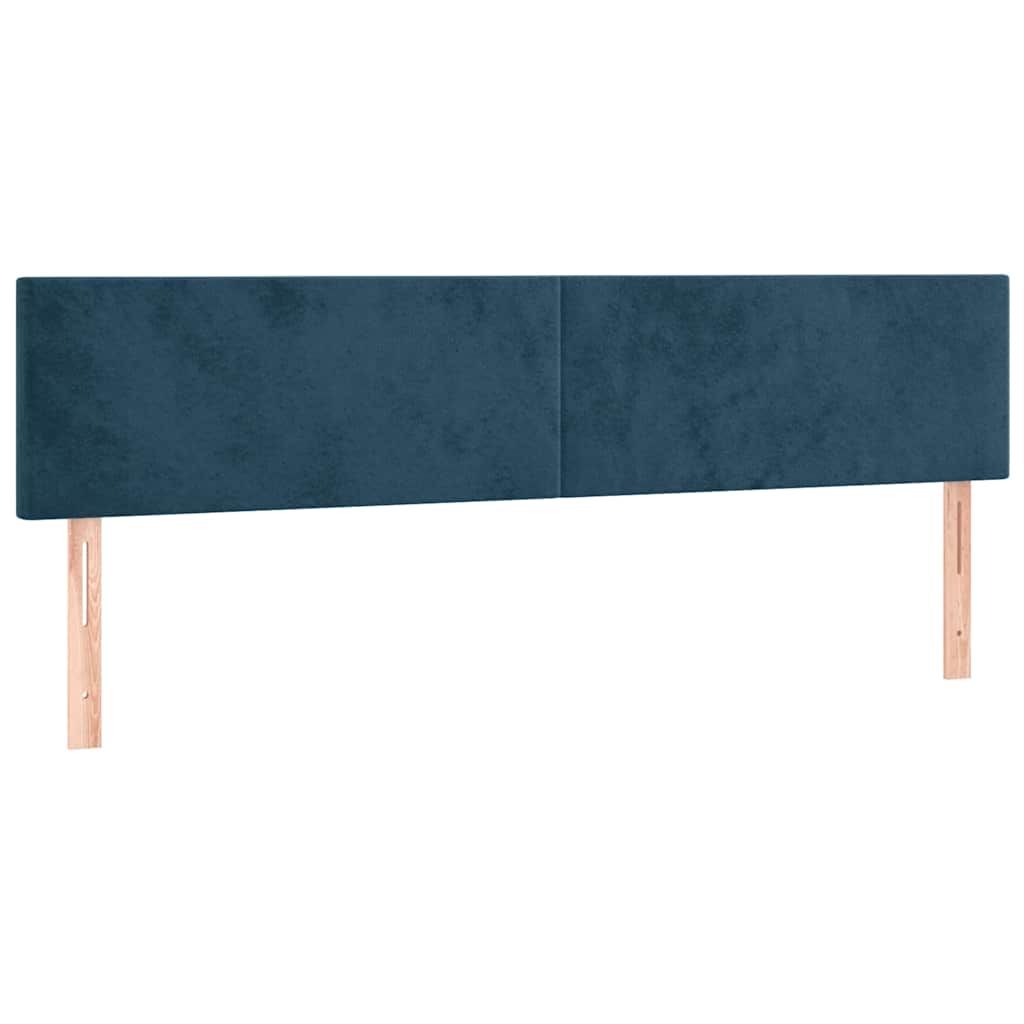 Sötétkék bársony fejtámla 180x5x78/88 cm 2