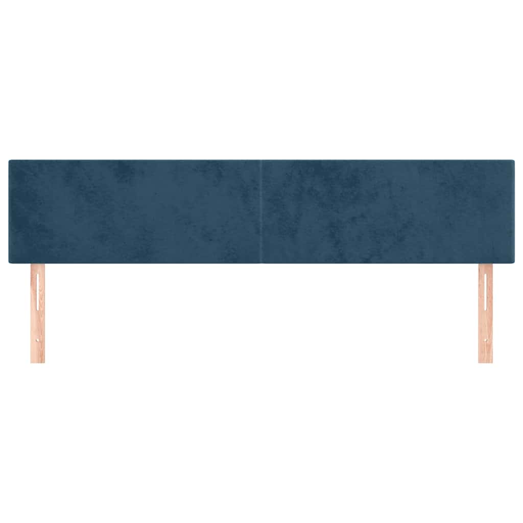 Sötétkék bársony fejtámla 180x5x78/88 cm 3