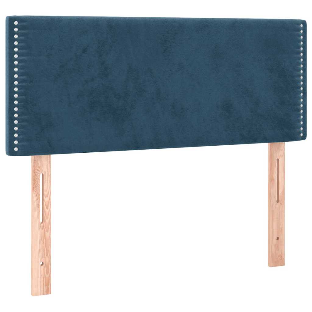 Sötétkék bársony fejtámla 100x5x78/88 cm 2