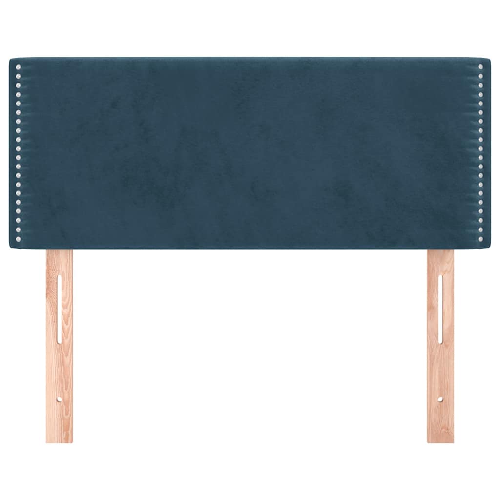 Sötétkék bársony fejtámla 100x5x78/88 cm 3