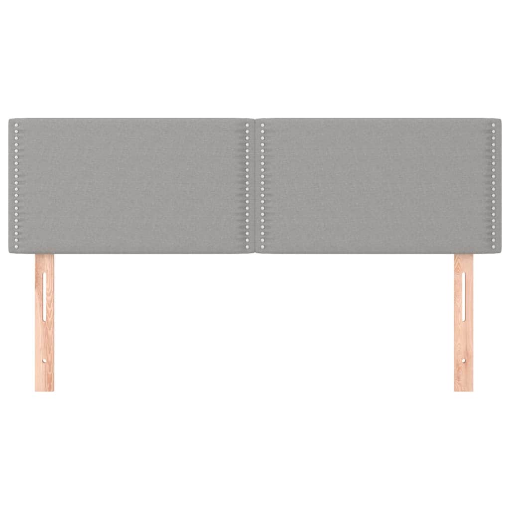 Világosszürke szövet fejtámla 144x5x78/88 cm 3