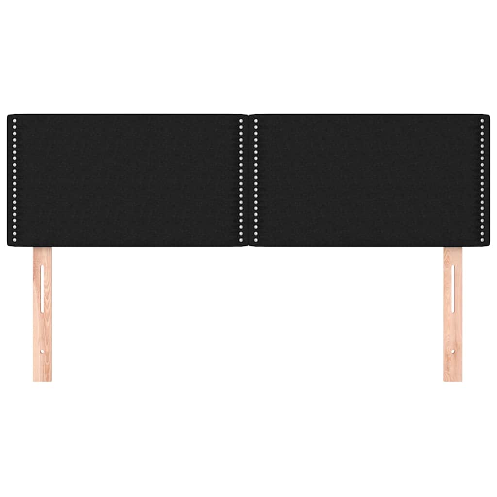 Fekete szövet fejtámla 144x5x78/88 cm 3