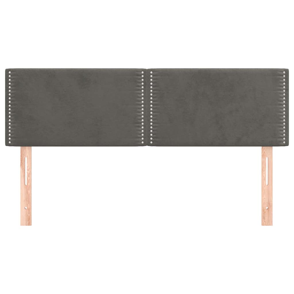 Sötétszürke bársony fejtámla 144x5x78/88 cm 3
