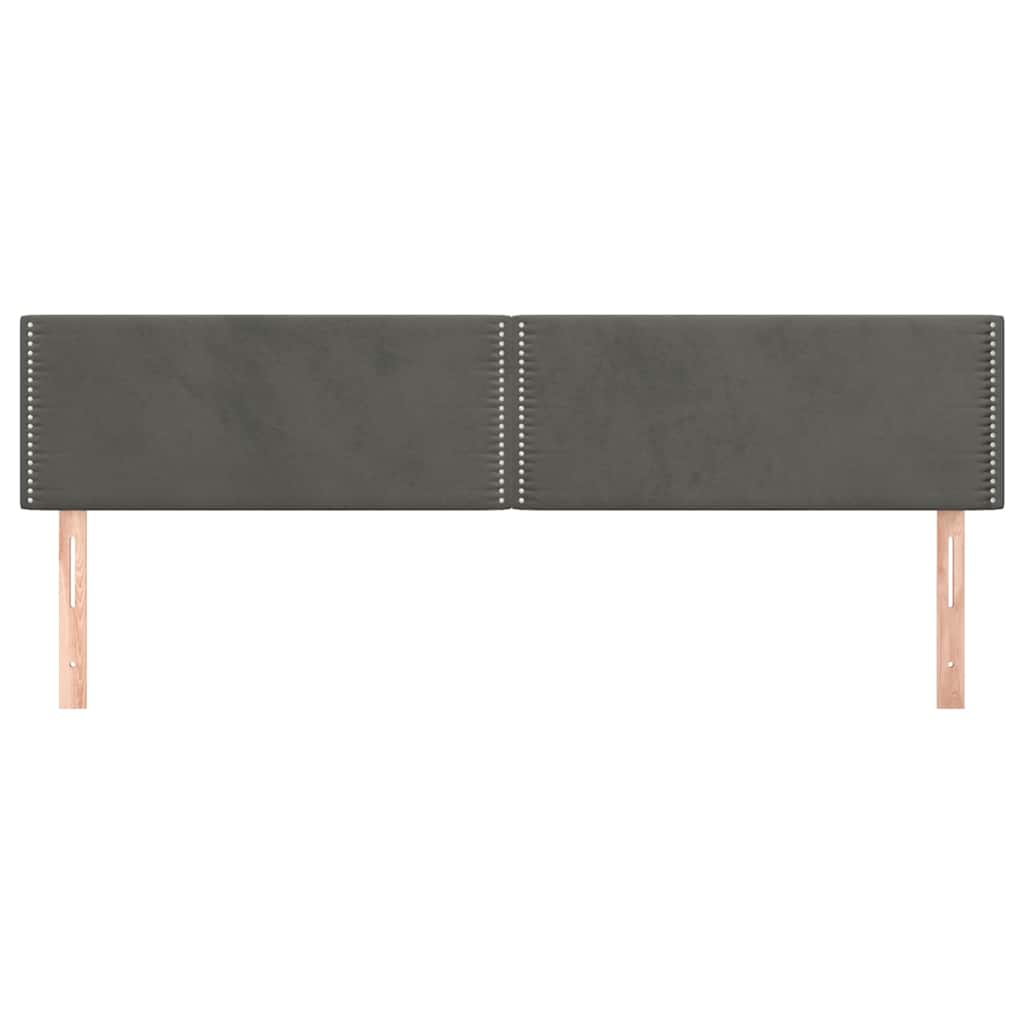 Sötétszürke bársony fejtámla 180x5x78/88 cm 3