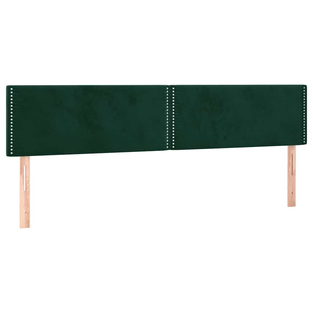 Sötétzöld bársony fejtámla 180x5x78/88 cm 2