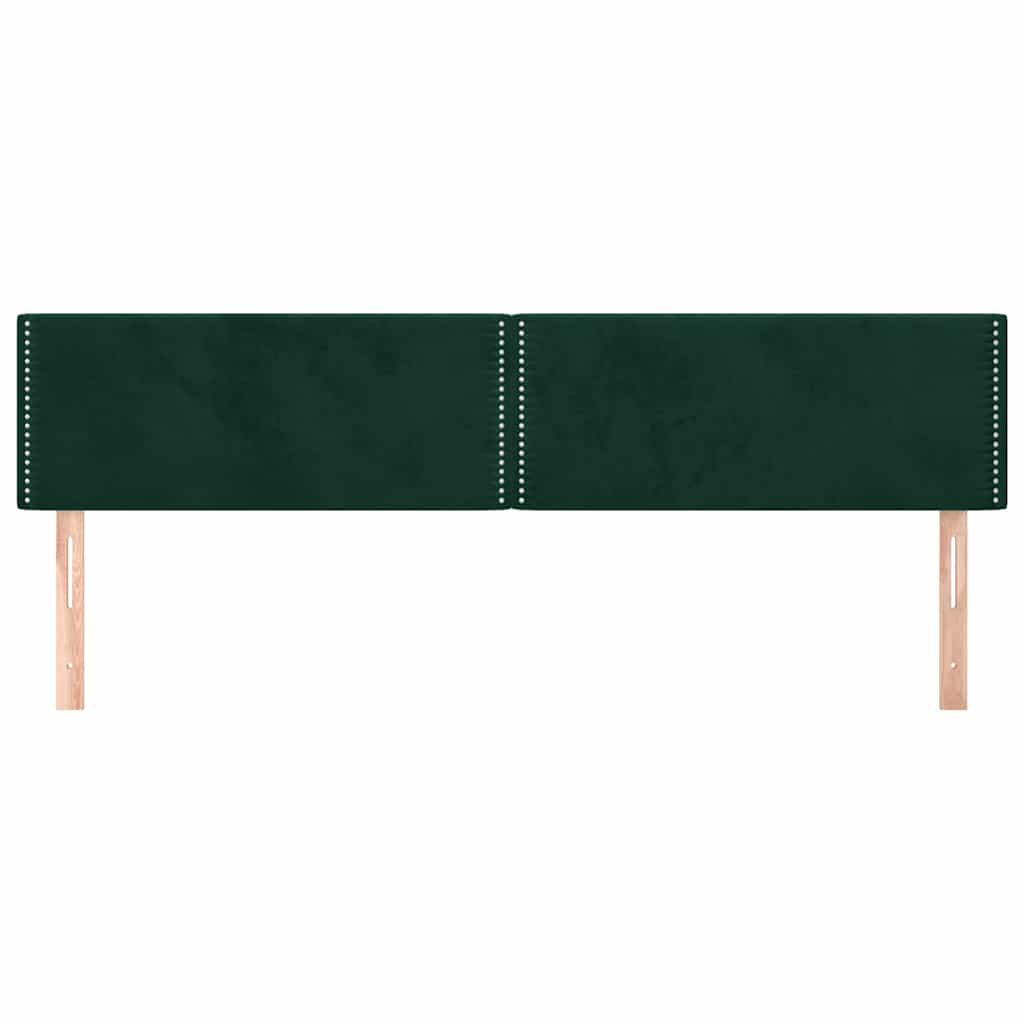Sötétzöld bársony fejtámla 200 x 5 x 78/88 cm 3