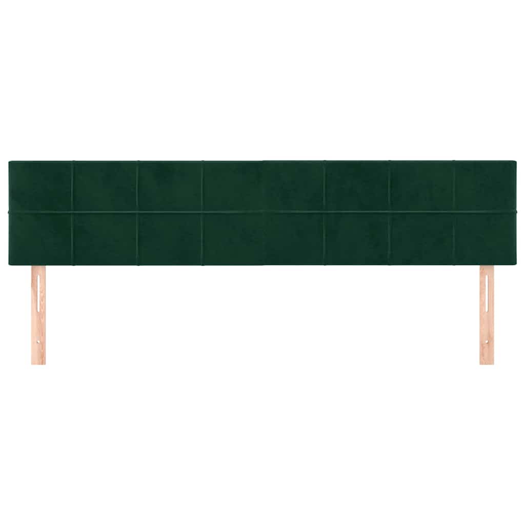 Sötétzöld bársony fejtámla 180x5x78/88 cm 3