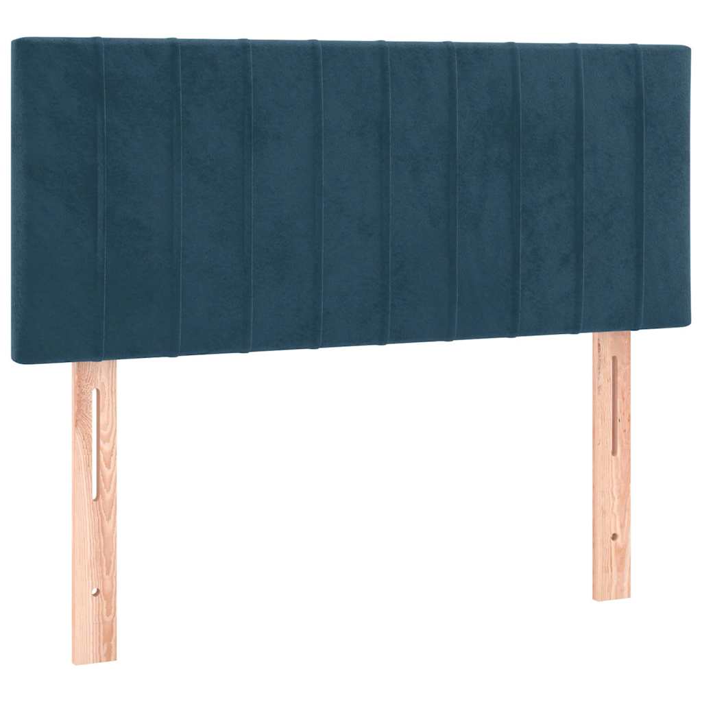 Sötétkék bársony fejtámla 80 x 5 x 78/88 cm 2