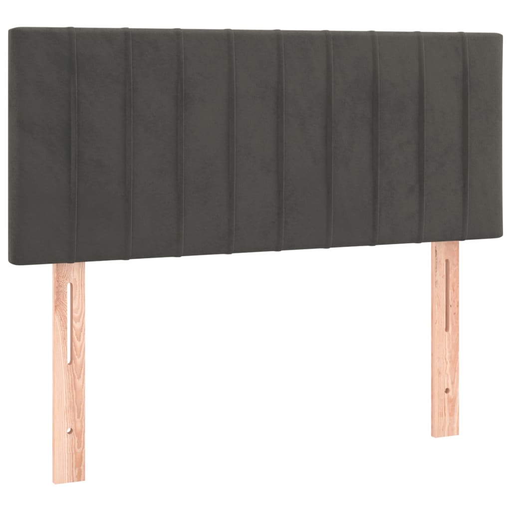 Sötétszürke bársony fejtámla 100x5x78/88 cm 2