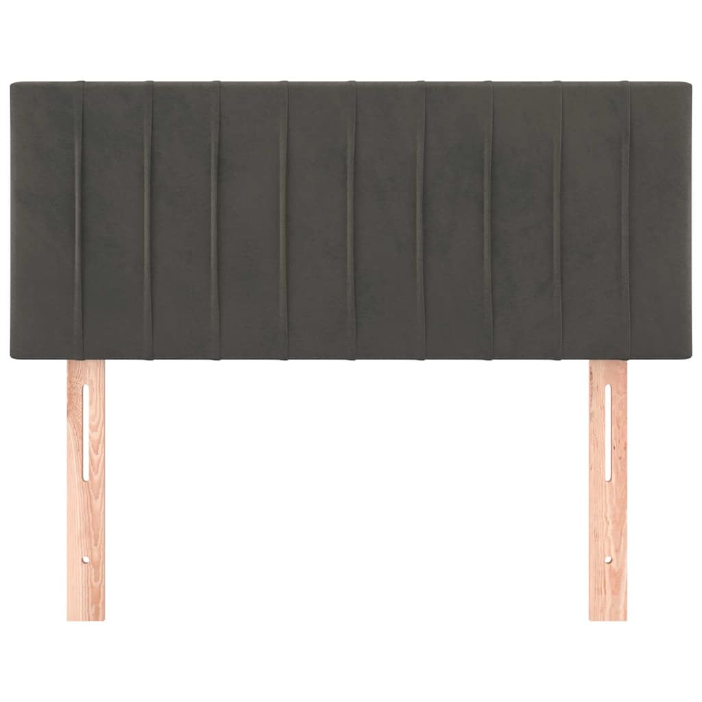 Sötétszürke bársony fejtámla 100x5x78/88 cm 3