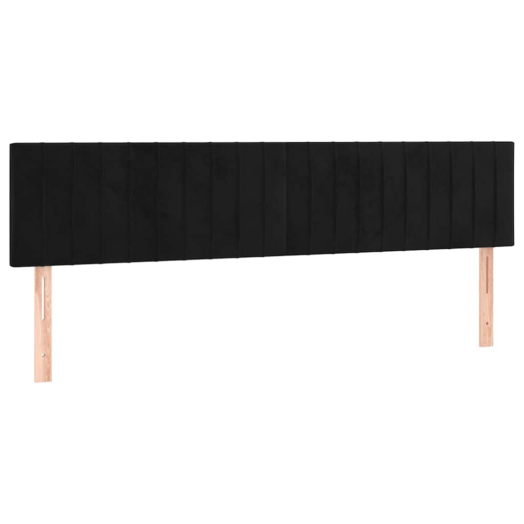 Fekete bársony fejtámla 180x5x78/88 cm 2