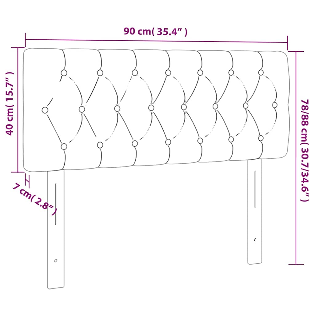 Sötétkék bársony fejtámla 90x7x78/88 cm 6