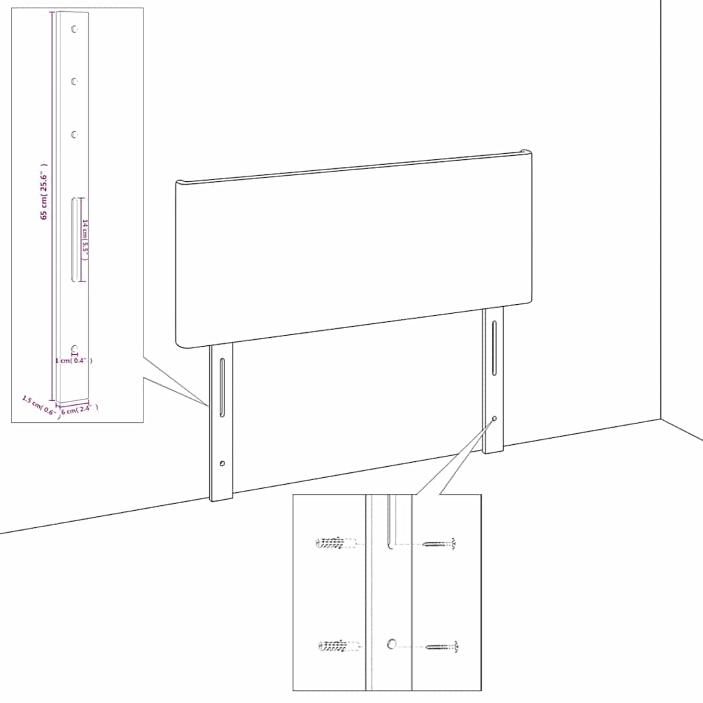 Kék szövet fejtámla 180 x 7 x 78/88 cm 5