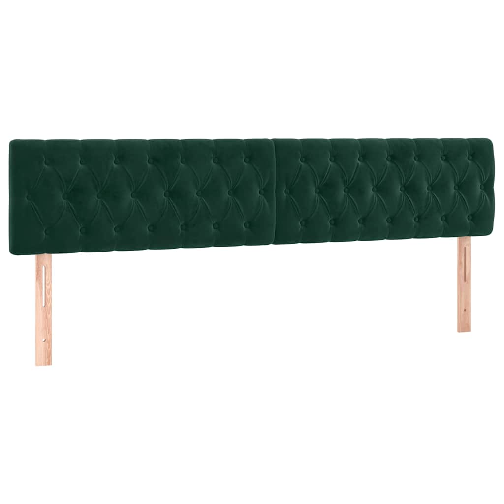 Sötétzöld bársony fejtámla 180x7x78/88 cm 2