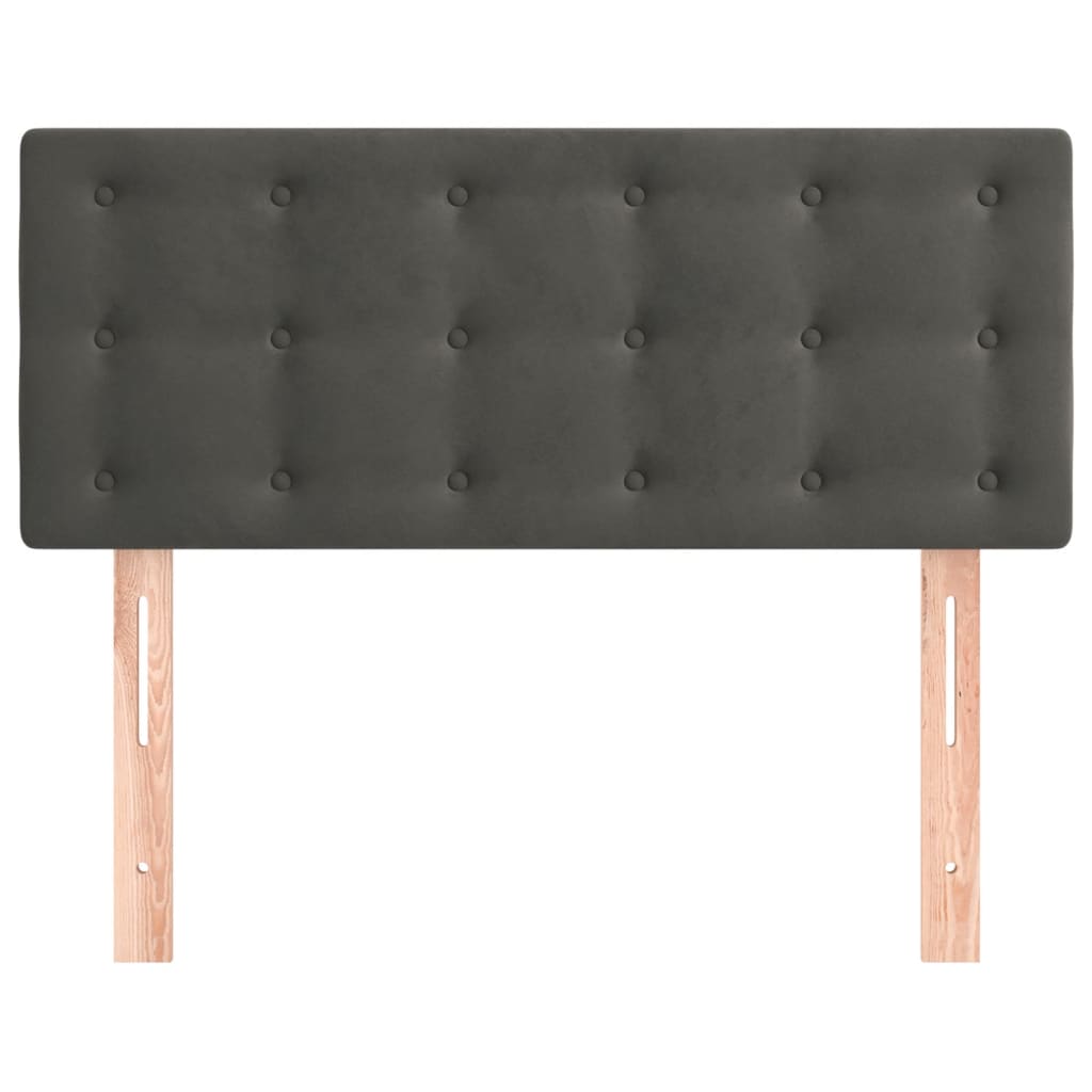 Sötétszürke bársony fejtámla 100x5x78/88 cm 3