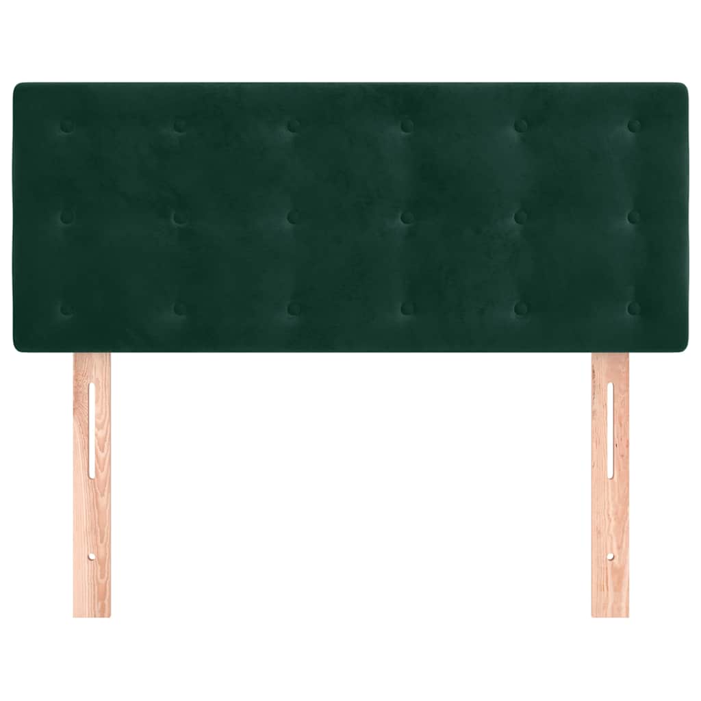 Sötétzöld bársony fejtámla 100x5x78/88 cm 3