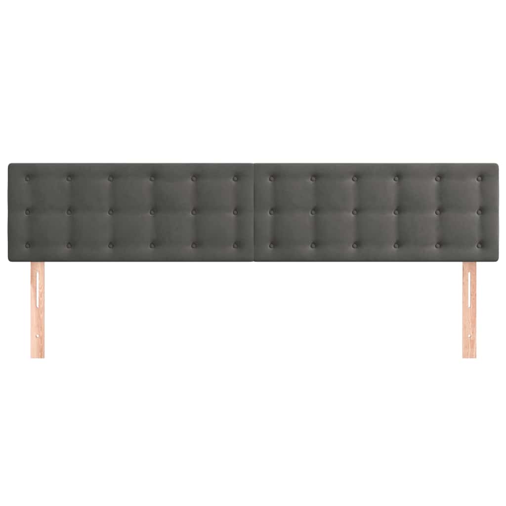 Sötétszürke bársony fejtámla 160x5x78/88 cm 3