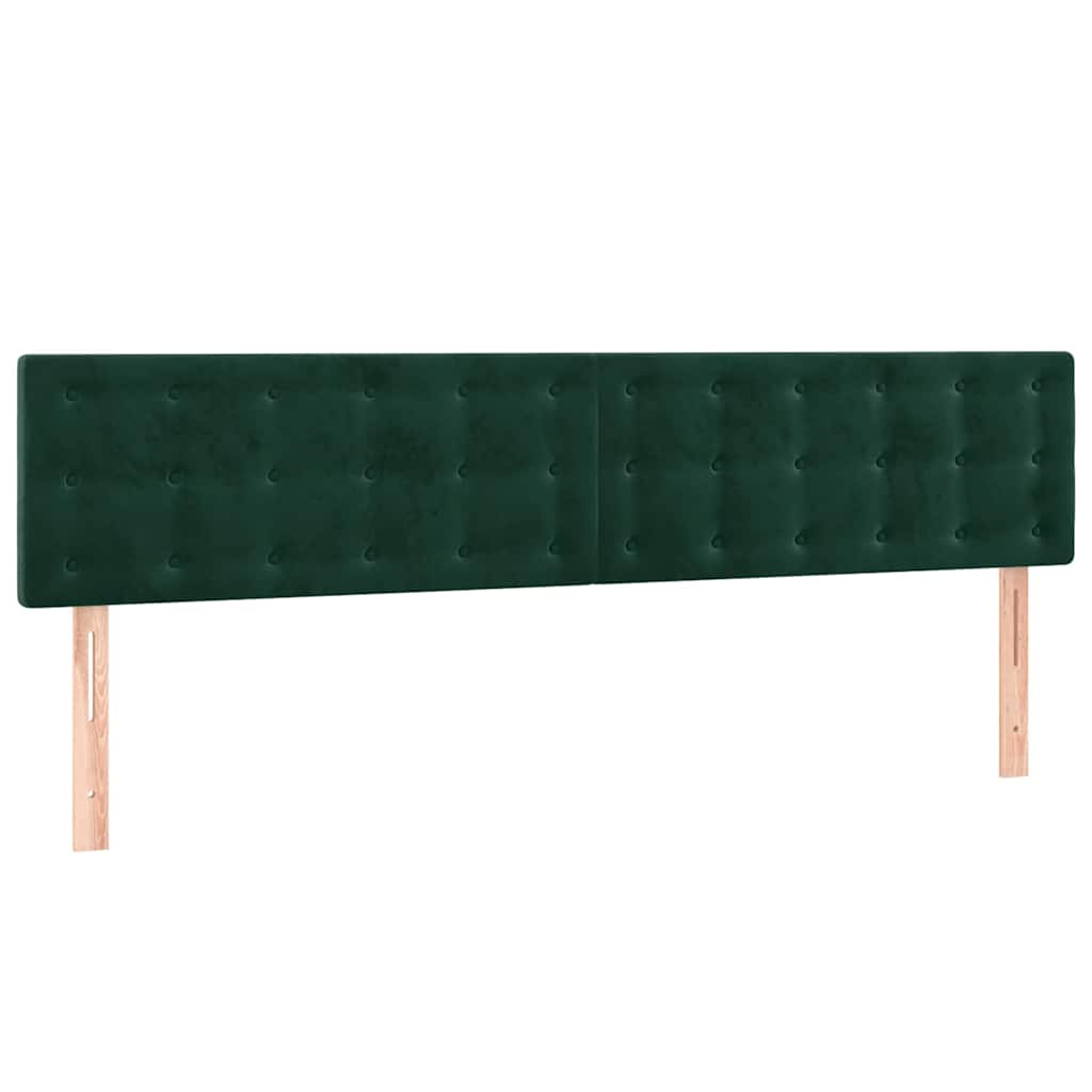 Sötétzöld bársony fejtámla 160 x 5 x 78/88 cm 2