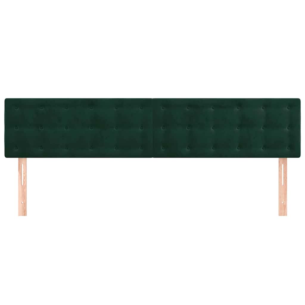 Sötétzöld bársony fejtámla 160 x 5 x 78/88 cm 3