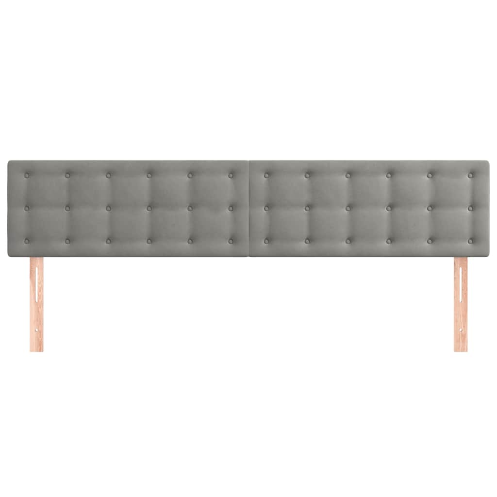 Világosszürke bársony fejtámla 180x5x78/88 cm 3