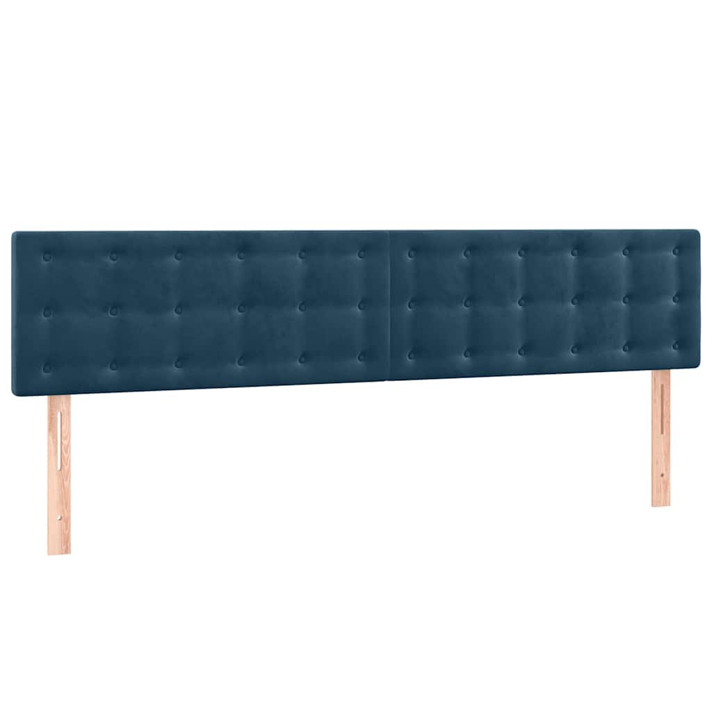 Sötétkék bársony fejtámla 180x5x78/88 cm 2