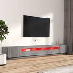 3 részes szürke sonoma színű fa TV-szekrény szett LED-lámpákkal 3