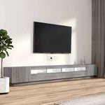 3 részes szürke sonoma színű fa TV-szekrény szett LED-lámpákkal 5
