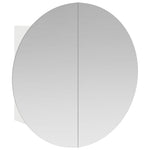 Fehér fürdőszobai szekrény kerek tükörrel/LED-del 40x40x17,5 cm 2