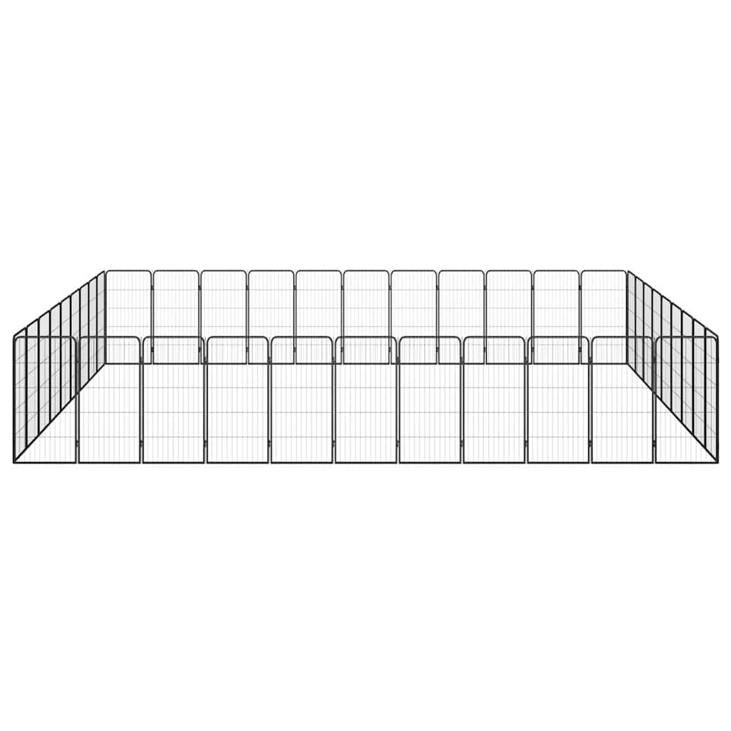 40-paneles fekete porszórt acél kutyakennel 50 x 100 cm 2