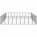 40-paneles fekete porszórt acél kutyakennel 50 x 100 cm 4