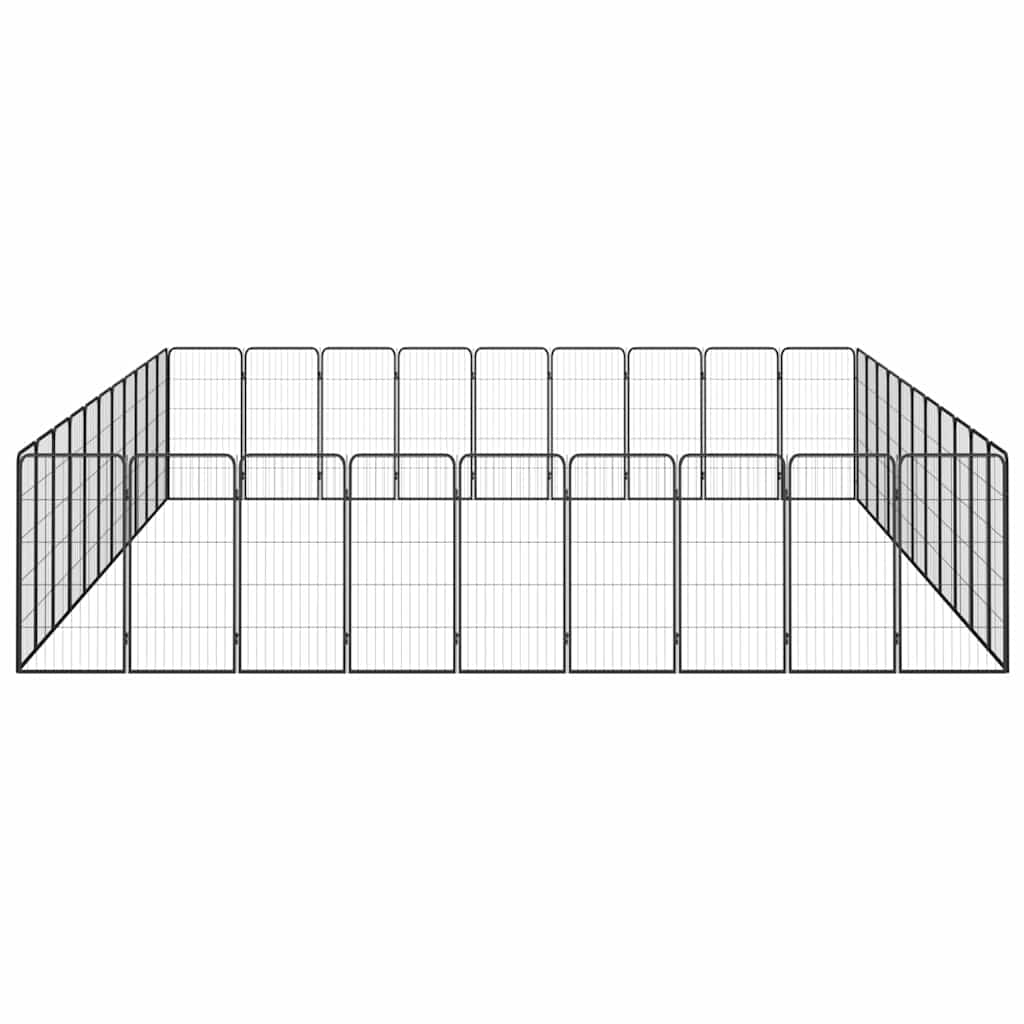 40-paneles fekete porszórt acél kutyakennel 50 x 100 cm 4