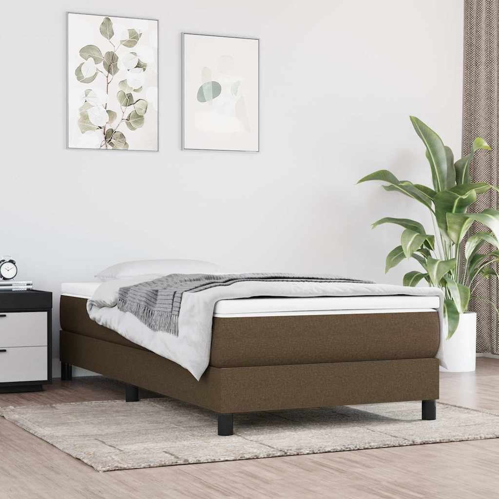 Sötétbarna szövet zsebrugós ágymatrac közepes keménységű 80 x 200 x 20 cm