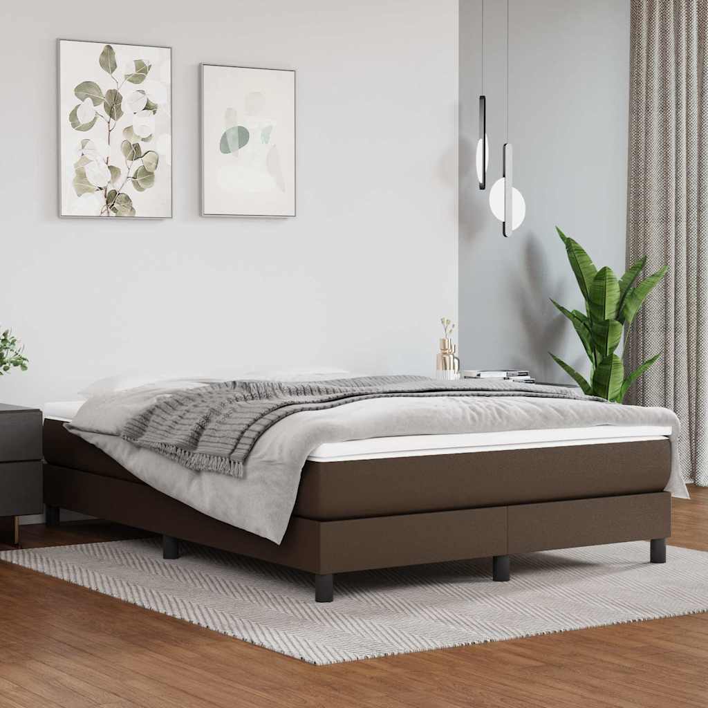 Barna műbőr zsebrugós ágymatrac közepes keménységű 140x190x20 cm