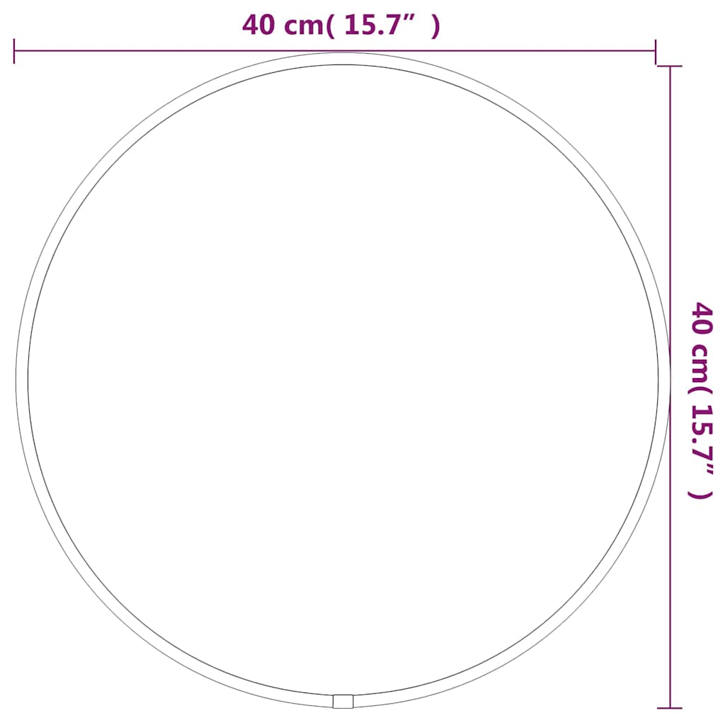 Fekete falitükör Ø 40 cm Kerek 6