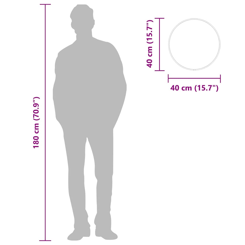 Fekete falitükör Ø 40 cm Kerek 7