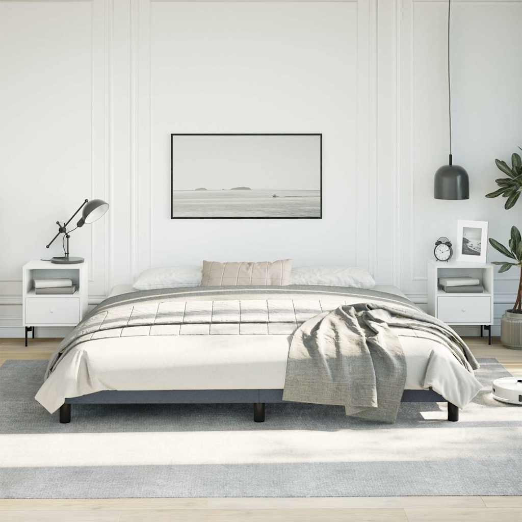Sötétszürke bársony ágykeret matrac nélkül 193 x 203 cm king size méret 4